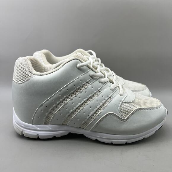 Calto Shoes - Calto 3.2 Inch Elevator Height Sneakers Men Size 10 White Mesh Comfort Low Shoes